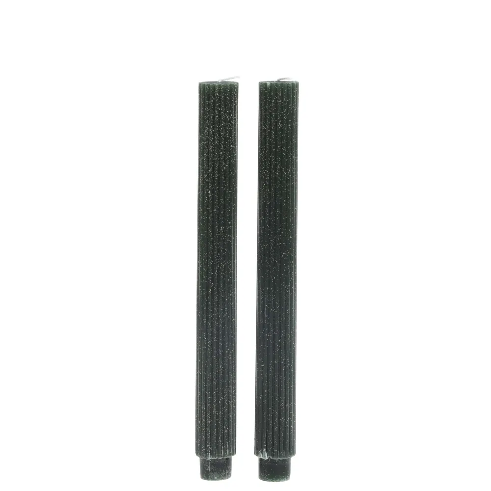 Chic Antique Kerzen-Stabkerze mit Rillen und Glitzer 2er-Set