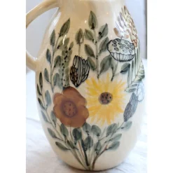 Chic Antique Vasen-Steingut Kanne mit Blumenmotiv