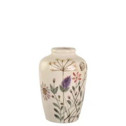 Chic Antique Vasen-Steingut Vase mit Blumenmotiv