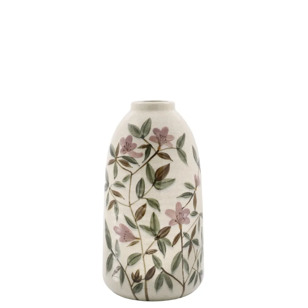 Chic Antique Vasen-Steingut Vase mit Blumenmotiv 2