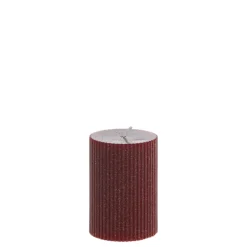 Chic Antique Weihnachtsdeko|Weihnachts- & Adventskerzen-Stumpenkerze mit Rillen und Glitzer