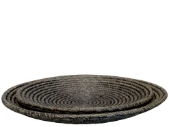 Chic Antique Dekotabletts & Dekoteller-Tablett geflochten 2er Set