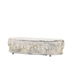 Chic Antique Kerzentabletts|Dekotabletts & Dekoteller-Tablett Shabby Chic mit Spitzenkante