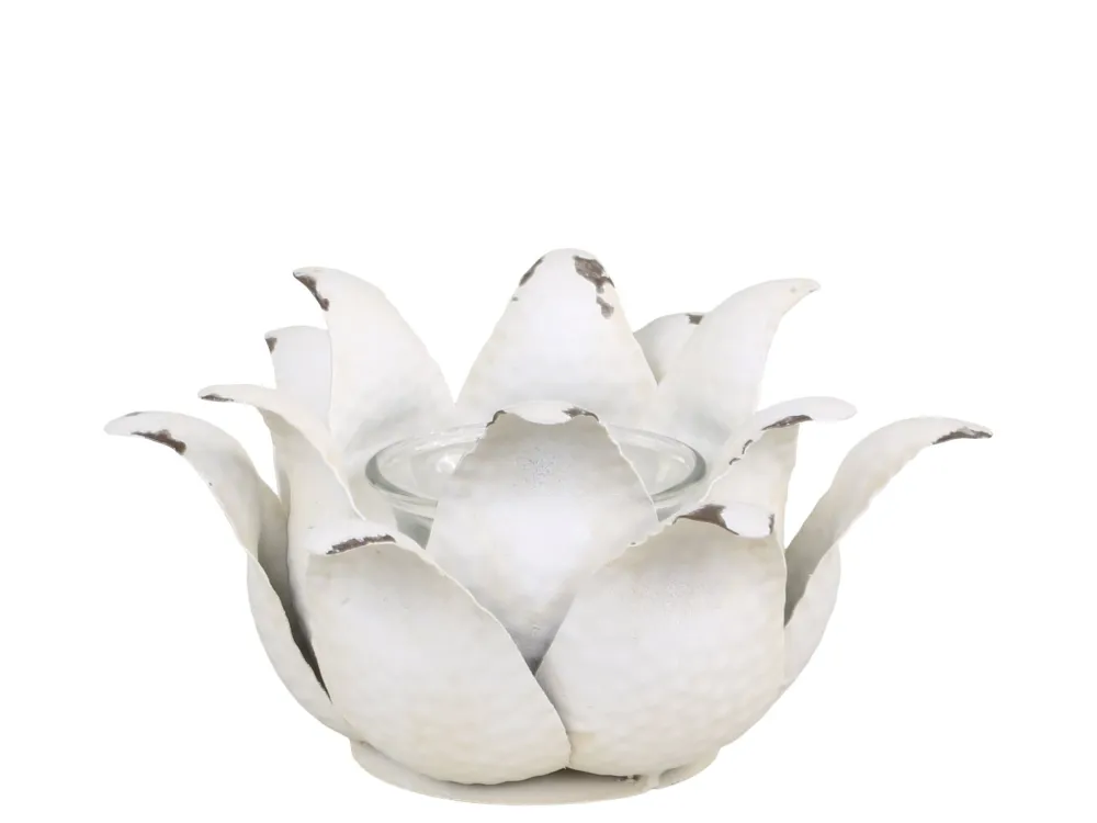 Chic Antique Teelichthalter-Teelichthalter Blume aus Eisen