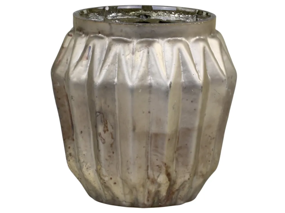 Chic Antique Teelichthalter-Teelichthalter Diamant Muster aus Glas