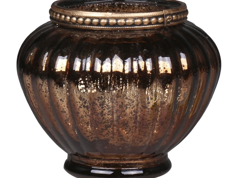 Chic Antique Teelichthalter-Teelichthalter mit Perlenrand glänzend