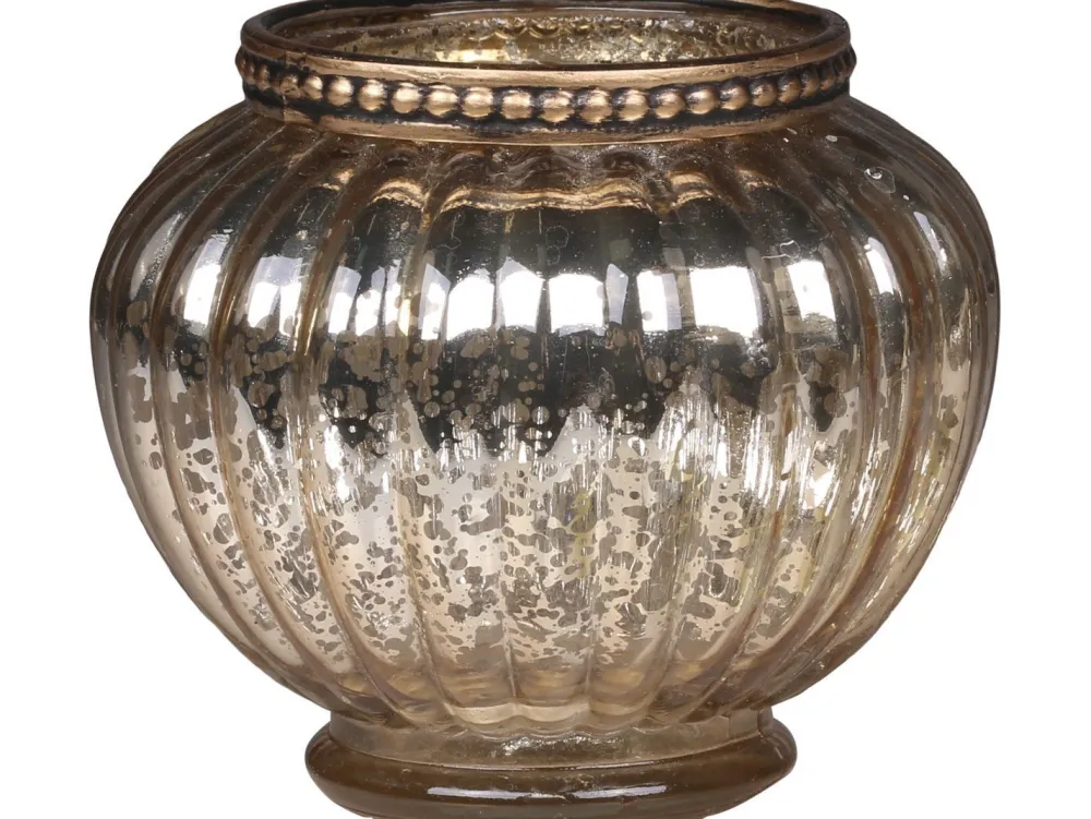 Chic Antique Teelichthalter-Teelichthalter mit Perlenrand glänzend