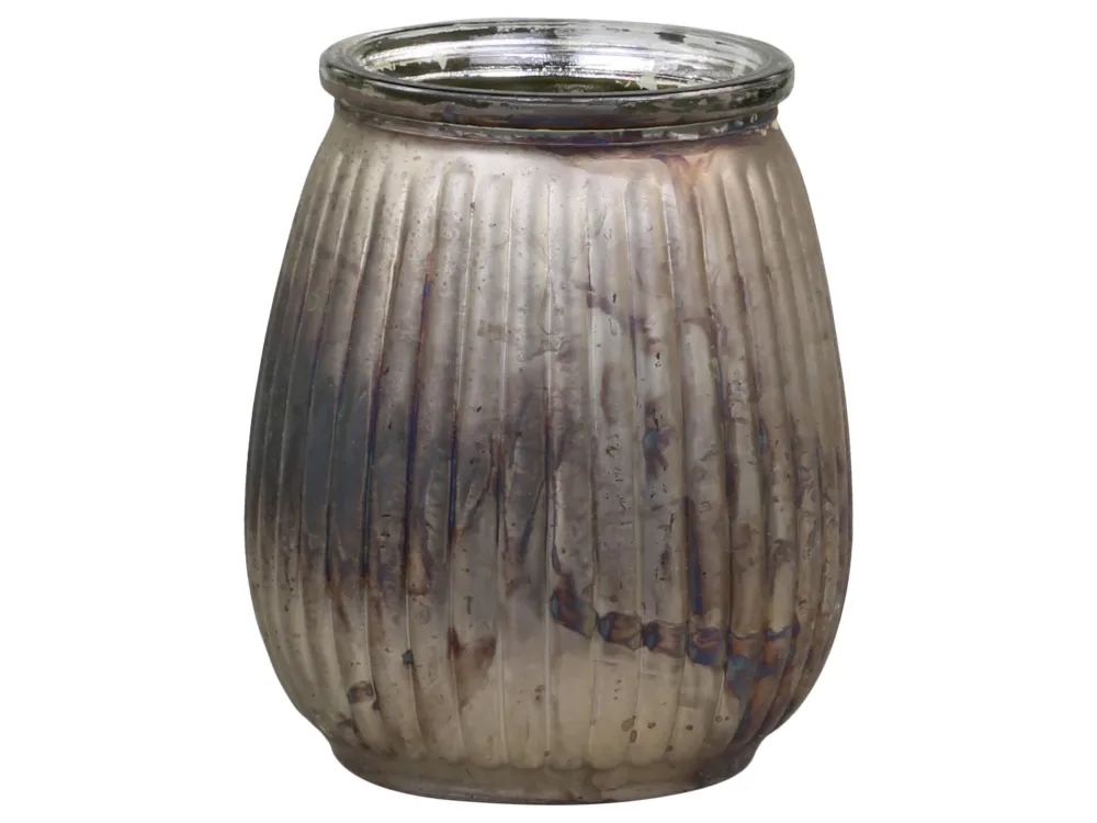 Chic Antique Teelichthalter-Teelichthalter mit Rillen aus Glas