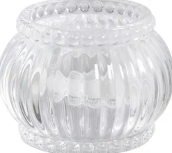 Chic Antique Teelichthalter-Teelichthalter mit Nuten und Perlenkante