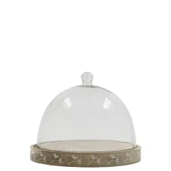 Chic Antique Glasglocken|Etageren & Kuchenplatten-Tours Glasglocke mit Schnitzereien