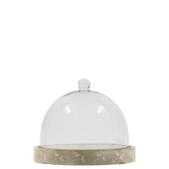 Chic Antique Glasglocken|Etageren & Kuchenplatten-Tours Glasglocke mit Schnitzereien