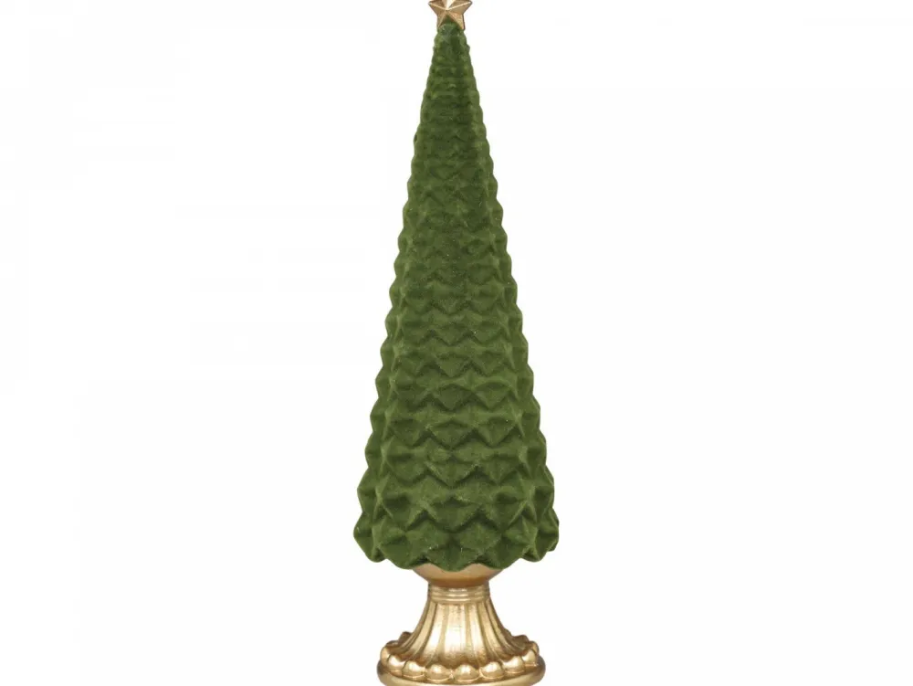 Chic Antique Weihnachtsdeko-Velours Weihnachtsbaum auf Fuß