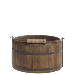 Chic Antique Blumentöpfe & Übertöpfe-Vintage Eimer aus Holz mit Griff