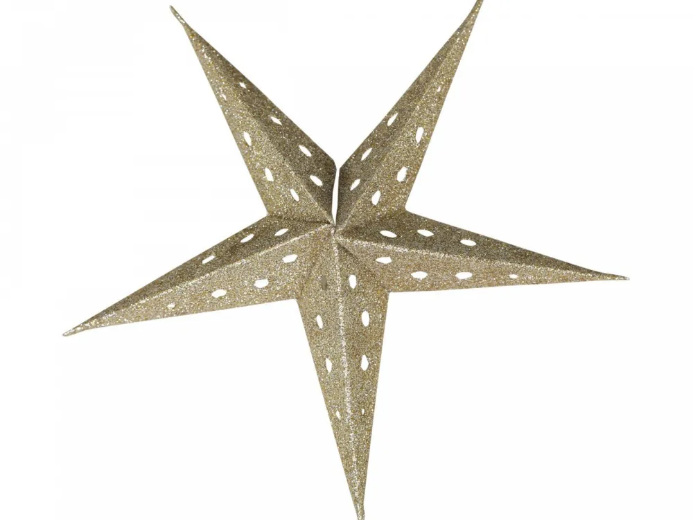 Chic Antique Weihnachtsdeko-Vintage Papierstern mit Glitzer