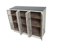 Chic Antique Schränke-Vitrine mit 6 Türen und schwarzem Top