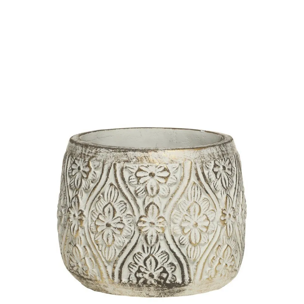 Chic Antique Gartendekoration|Blumentöpfe & Übertöpfe-Vittel Blumentopf mit Gold Muster