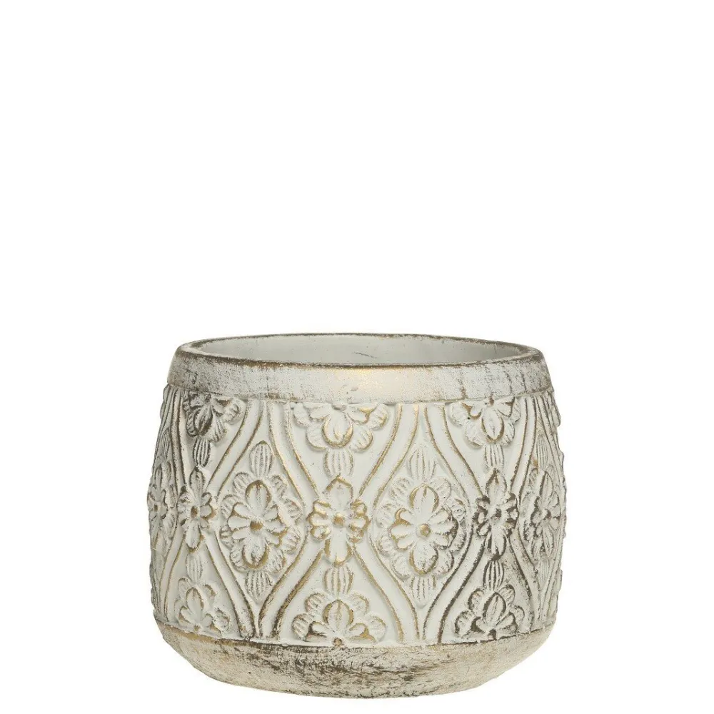 Chic Antique Gartendekoration|Blumentöpfe & Übertöpfe-Vittel Blumentopf mit Gold Muster
