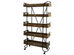 Chic Antique Regale-Wagen auf Rädern mit 5 Holztabletts