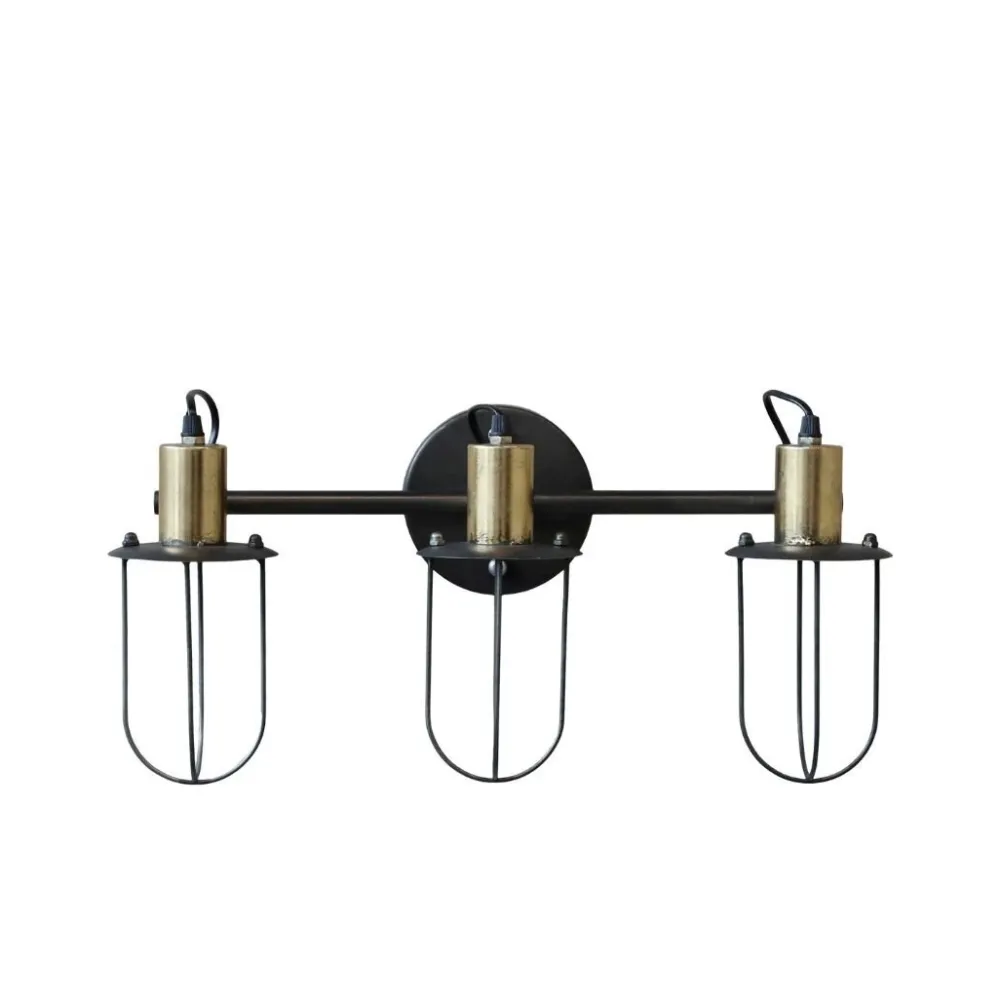 Chic Antique Wandlampen-Wandlampe Factory mit drei Fassungen