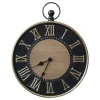 Chic Antique Uhren-Wanduhr antik schwarz, messingfarben