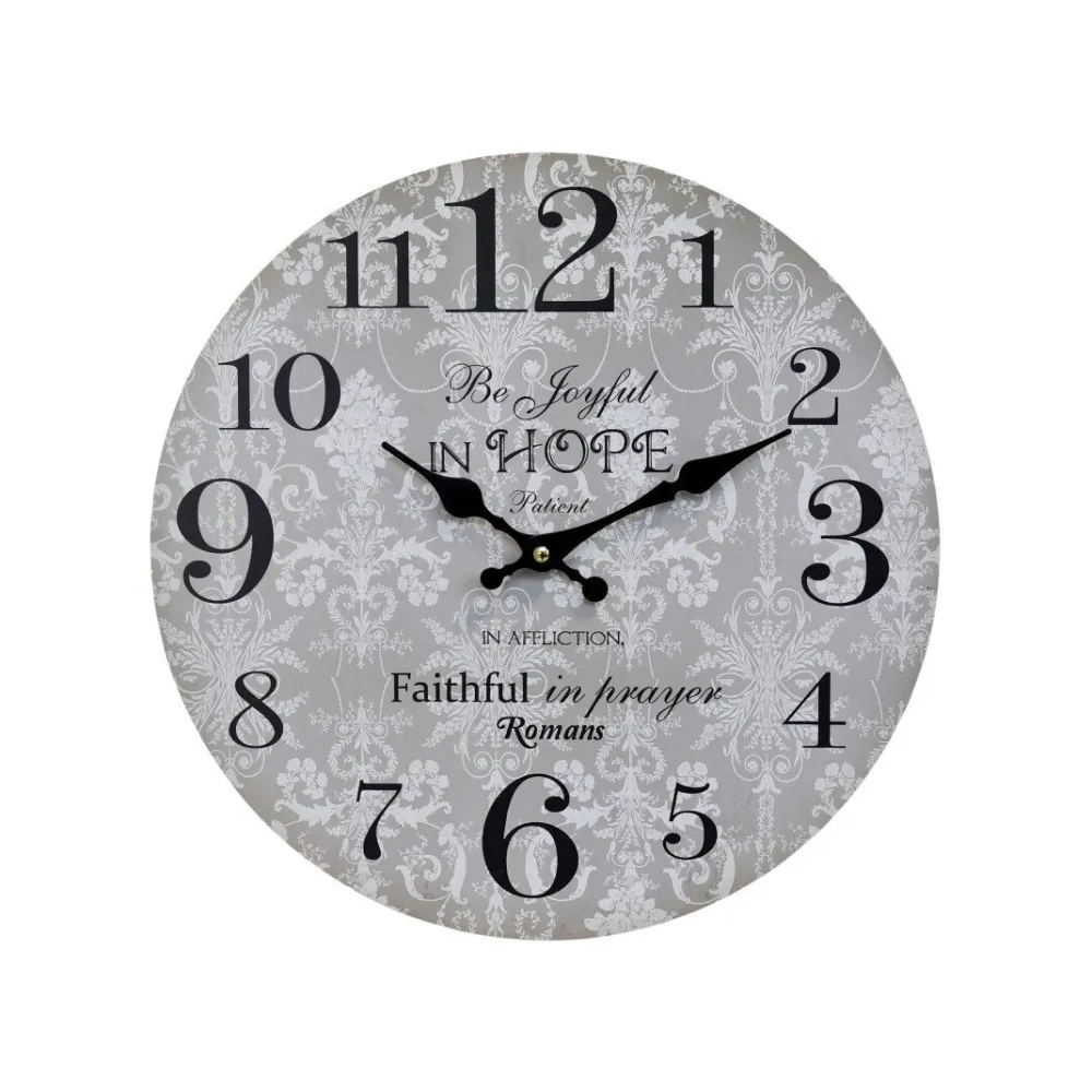 Chic Antique Uhren-Wanduhr Be Joyful in Hope