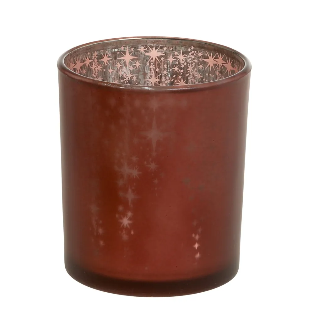 Chic Antique Teelichthalter|Weihnachtsdeko-Weihnachtlicher Roter Teelichthalter mit Muster