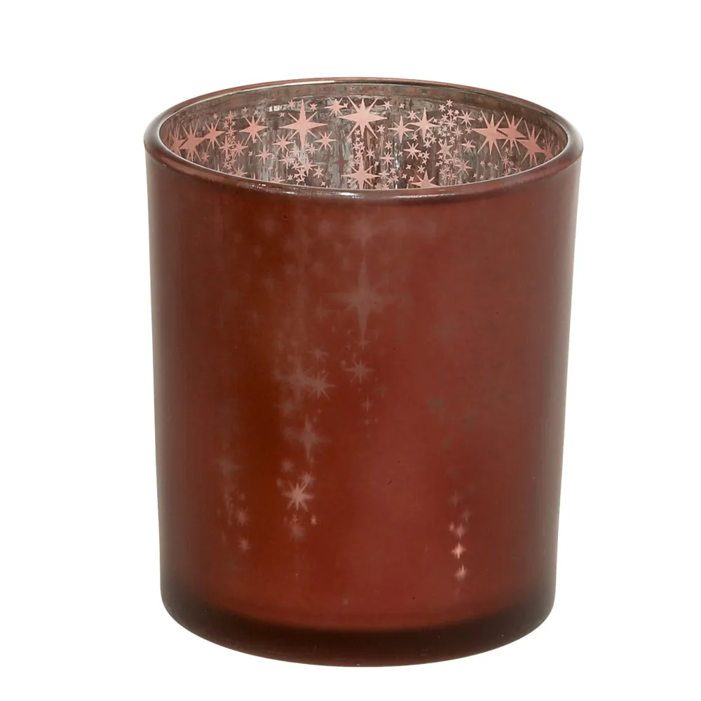 Chic Antique Teelichthalter|Weihnachtsdeko-Weihnachtlicher Roter Teelichthalter mit Muster