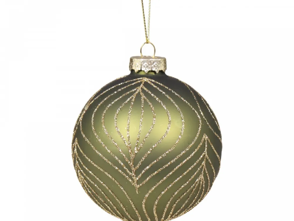 Chic Antique Weihnachtsdeko-Weihnachtskugel Blatt mit Goldmuster