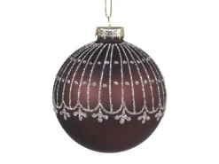 Chic Antique Weihnachtsdeko-Weihnachtskugel mit Glitzer Streifenmuster