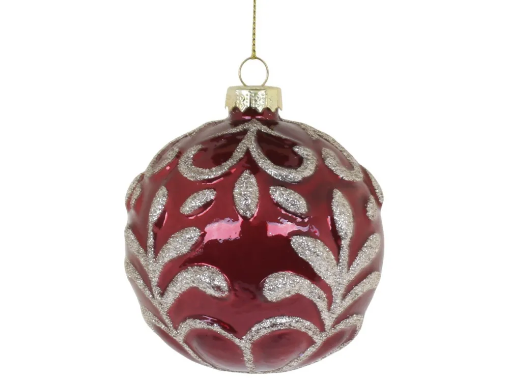 Chic Antique Weihnachtsdeko-Weihnachtskugel mit Glitzer, rot