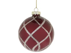 Chic Antique Weihnachtsdeko-Weihnachtskugel mit Glitzer, rot