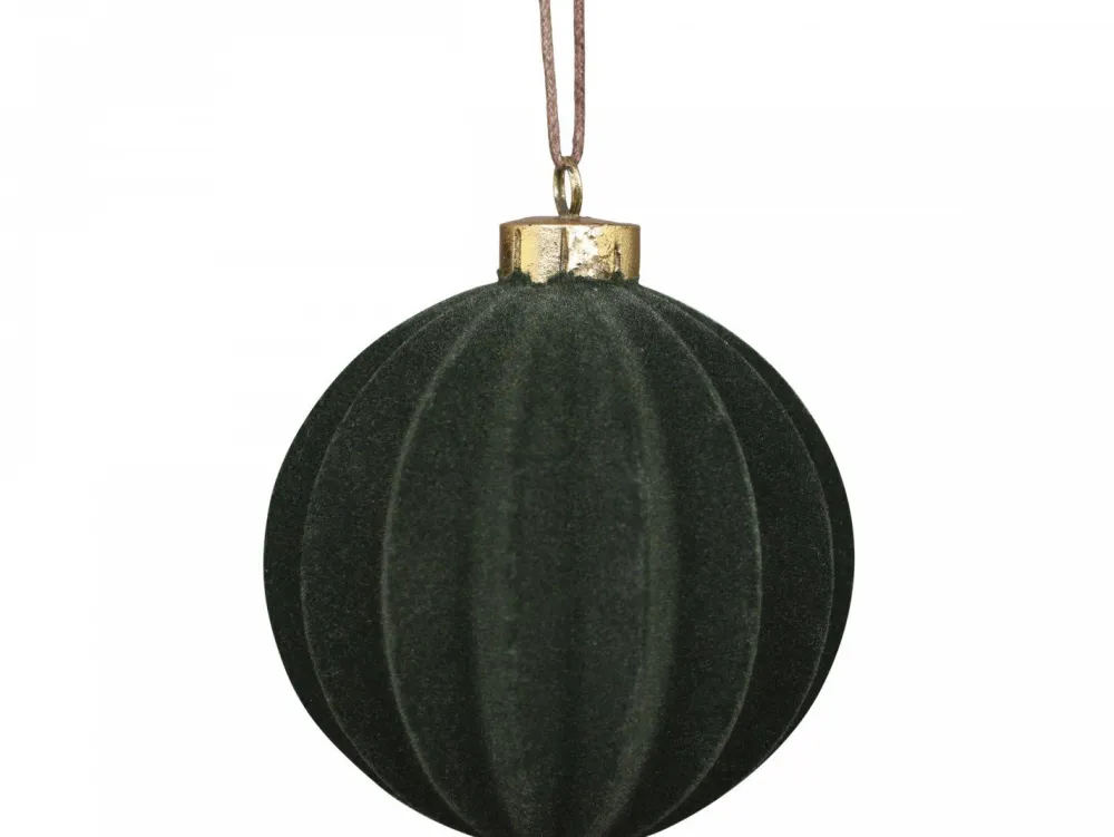 Chic Antique Weihnachtsdeko-Weihnachtskugel Velours in Fächerstruktur
