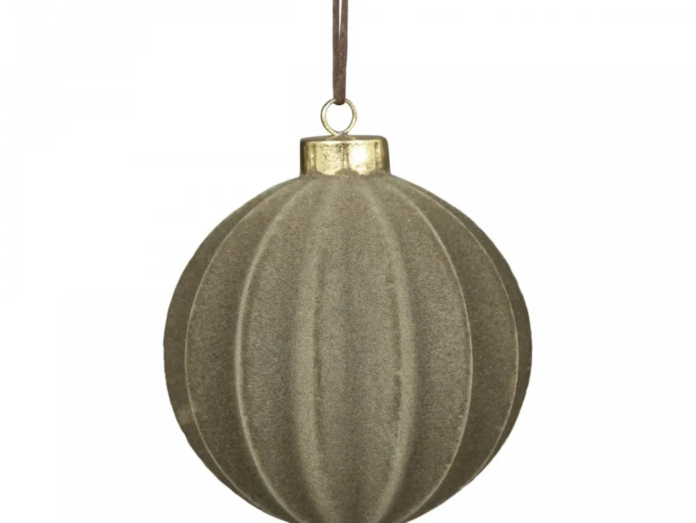 Chic Antique Weihnachtsdeko-Weihnachtskugel Velours in Fächerstruktur