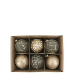 Chic Antique Weihnachtsdeko-Weihnachtskugeln in einer Schachtel 6er-Set