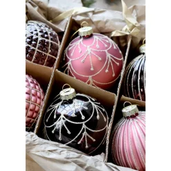 Chic Antique Weihnachtsdeko-Weihnachtskugeln in einer Schachtel 6er-Set