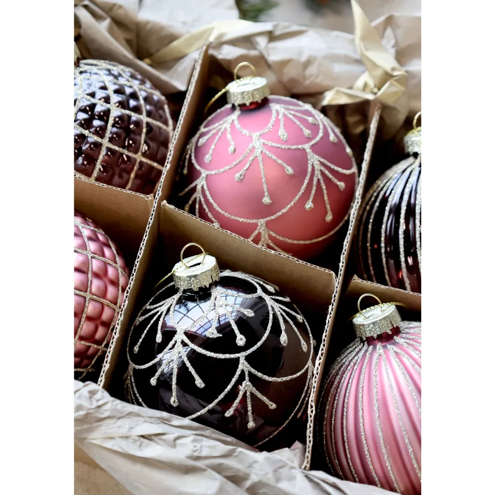 Chic Antique Weihnachtsdeko-Weihnachtskugeln in einer Schachtel 6er-Set