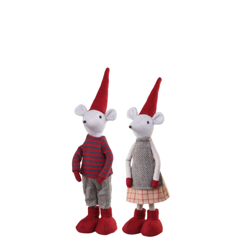 Chic Antique Weihnachtsdeko|Deko-Objekte & Figuren-2 Weihnachtsmäuse stehend