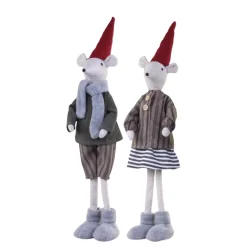 Chic Antique Weihnachtsdeko|Deko-Objekte & Figuren-2 Weihnachtsmäuse stehend