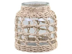 Chic Antique Windlichter-Windlicht mit geflochtenem Schilf