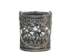 Chic Antique Windlichter-Windlicht mit Henkel und royalem Muster