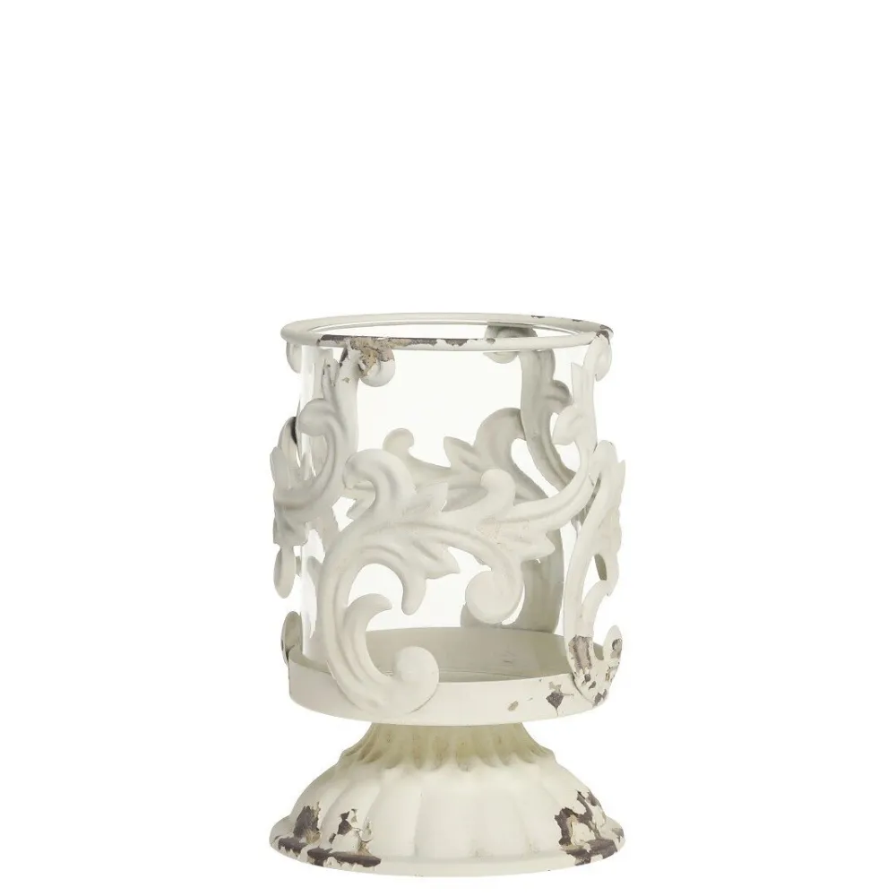 Chic Antique Teelichthalter|Windlichter-Windlicht mit Pflanzen Dekor
