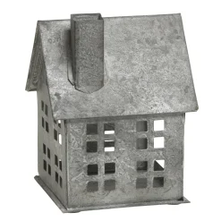 Chic Antique Lichthäuser, Keramik-Häuschen|Weihnachtsdeko-Winterliches Lichthaus aus Eisen