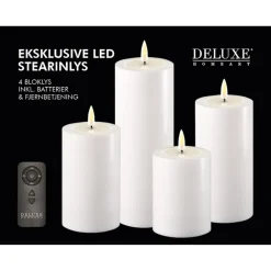Deluxe Homeart Weihnachtsdeko|Weihnachts- & Adventskerzen-Geschenkbox LED Blockkerzen Set mit Fernbedienung