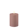 Deluxe Homeart Gartendekoration-LED Real Flame Outdoor Stumpenkerze staubig rot