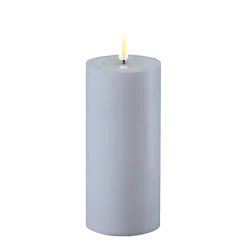 Deluxe Homeart Gartendekoration-LED Real Flame Outdoor Stumpenkerze staubig blau