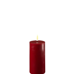 Deluxe Homeart Led-Kerzen & Led-Laternen|Kerzen-LED Stumpenkerze Real Flame bordeaux