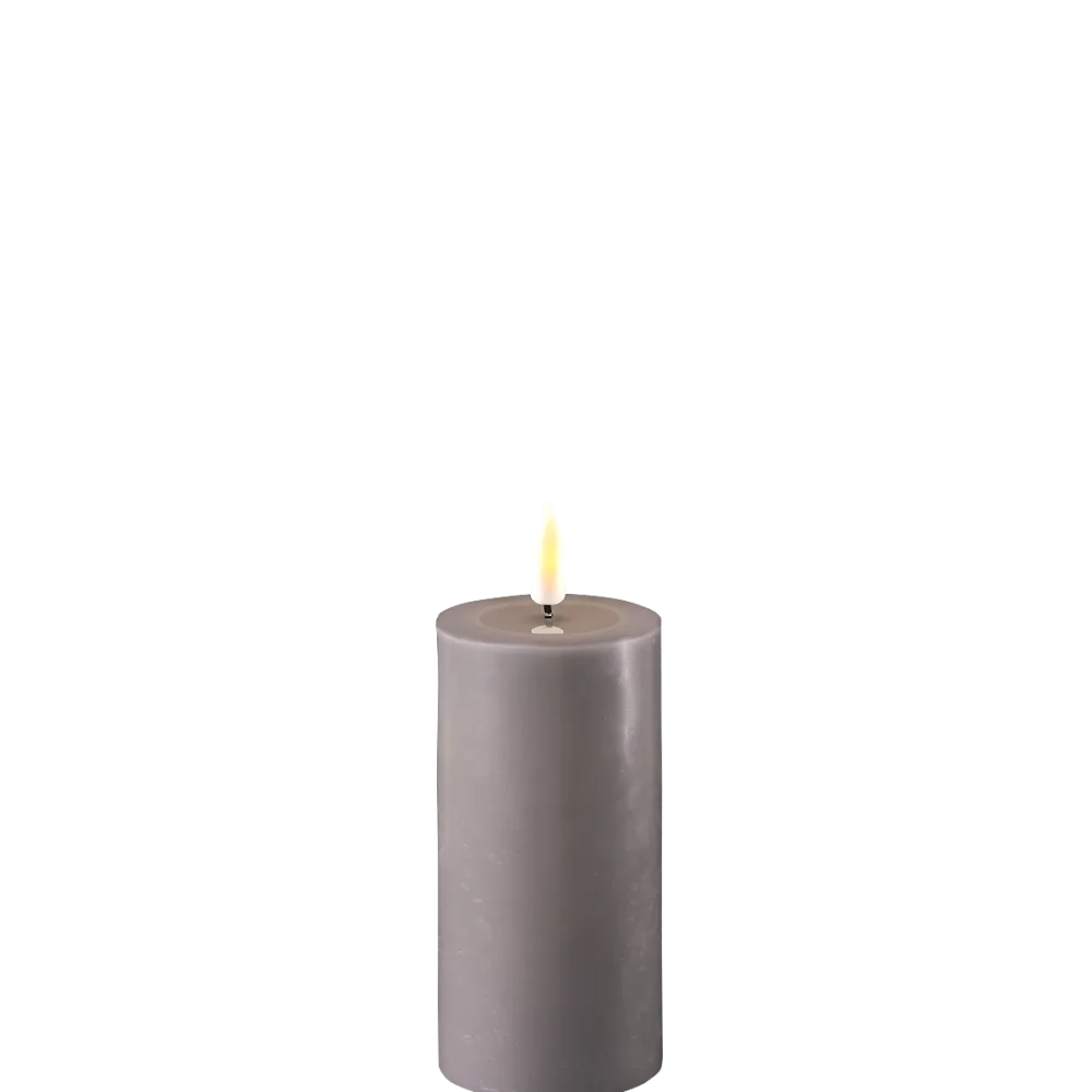 Deluxe Homeart Led-Kerzen & Led-Laternen|Kerzen-LED Stumpenkerze Real Flame grau