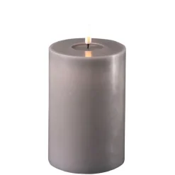 Deluxe Homeart Led-Kerzen & Led-Laternen|Kerzen-LED Stumpenkerze Real Flame grau