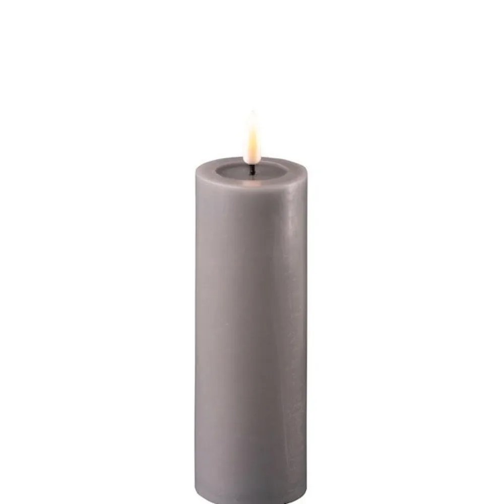 Deluxe Homeart Led-Kerzen & Led-Laternen|Kerzen-LED Stumpenkerze Real Flame grau