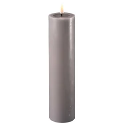 Deluxe Homeart Led-Kerzen & Led-Laternen|Kerzen-LED Stumpenkerze Real Flame grau